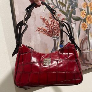 Dooney and Bourke: VINTAGE Red Croc-Embossed Leather Bag